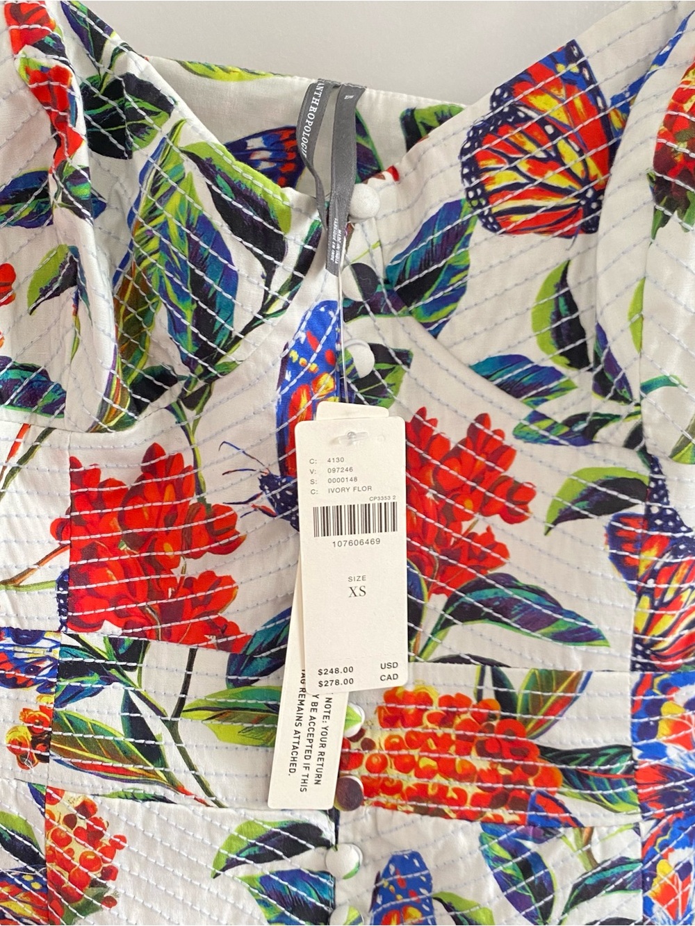 Anthropologie The Muse Basque-Waist Midi Dress Sz XS NWT - Picture 5 of 6